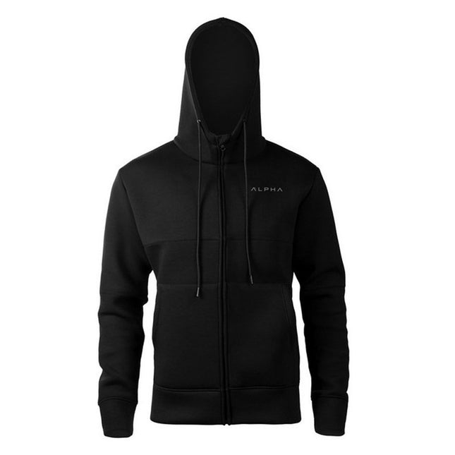 Cross-Border Muscle Sports Sweatshirt Fitness Brothers Autumn and Winter Men's Cotton Casual Long-Sleeved Hooded Zipper Jacket Aliexpress