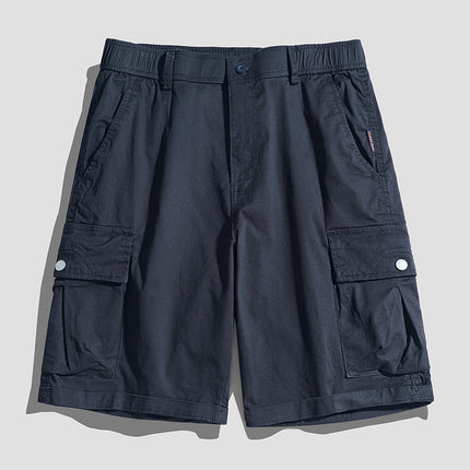 Loose Tooling Pants Men's Summer Japanese Tooling Washed Cotton Casual Shorts Men's Trendy Brand Stretch Pants