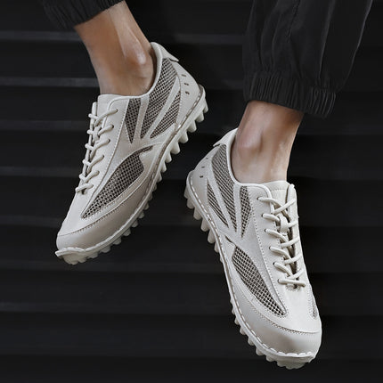 Mesh Shoes for Men 2025 New Summer Breathable Cut Out Shoes Soft Sole Non-Slip Lightweight Forrest Gump Shoes Casual Shoes Large Size
