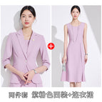 Two-piece set purple and pink suit + dress / S