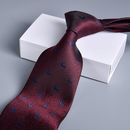 Tie Men's Dress Business Stripe 8cm New Jacquard Hidden Blue Executive Hand Tie Wedding Festive Spot
