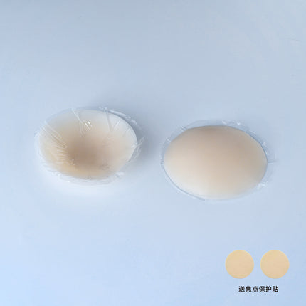 Cross-border sexy silicone breast patch round solid color emulsion patch ultra-thin invisible sling anti-bump anti-running light patch nipple patch