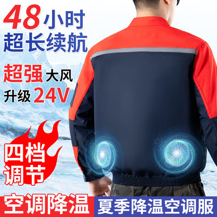 Summer Cooling Air-Conditioned Clothing, Heatstroke Prevention and Cooling, Construction Site Workers' Labor Protection Workwear, Same Style Outdoor Welder Clothing for Men and Women