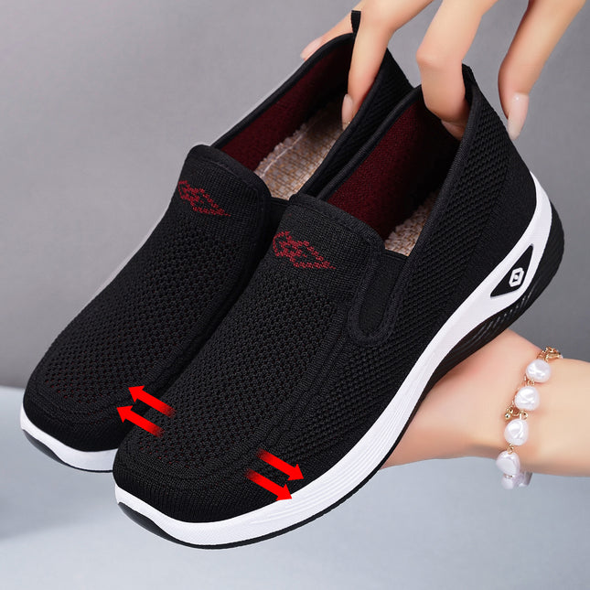 Women's Shoes 2026 Spring New Style Old Beijing Cloth Shoes Cross-Border Women's Shoes Middle-Aged and Elderly Mother's Shoes Slip-On Flat Shoes