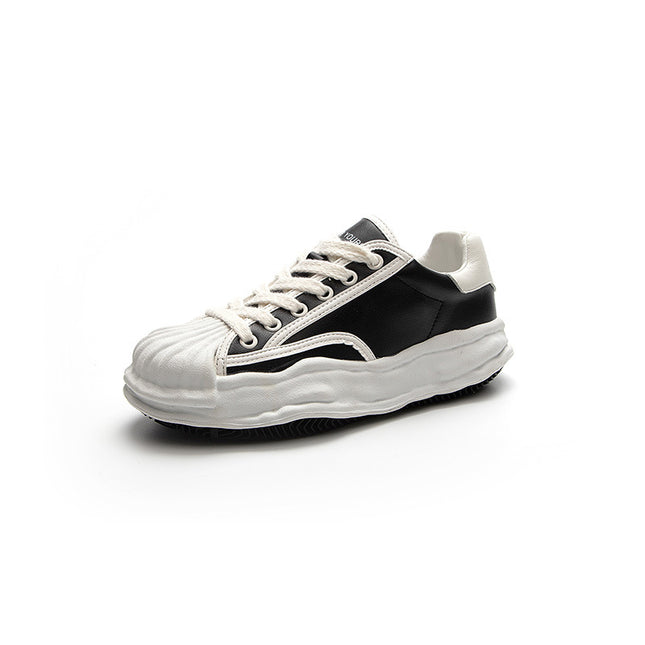 White Sneakers with Shell Toe Design, 2026 Genuine Leather Women's Shoes, Thick-Soled Height-Increasing Breathable Sports Casual Shoes, Non-Slip and Wear-Resistant