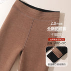 【2.0 upgraded high-warmth】black flat-knee - camel hair / Plus size (suitable for 70~90kg )