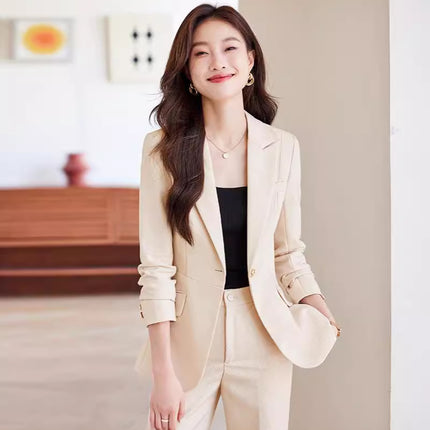 Professional suit suit autumn and winter 2024 new fashion temperament goddess fan host OL formal suit overalls