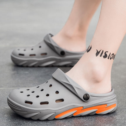 Trendy Men's Summer Outdoor Clogs with a Soft Sole, Sporty Closed-Toe Sandals, Men's Outdoor Beach Slippers