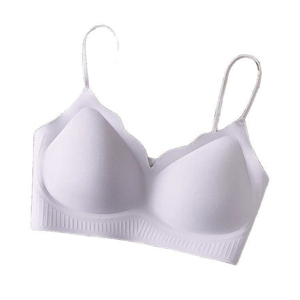 Seamless Liquid Foundation Underwear Women's Small Chest Push-up Summer Thin Vest-style Integrated Invisible Skin Thin Shoulder Strap Bra