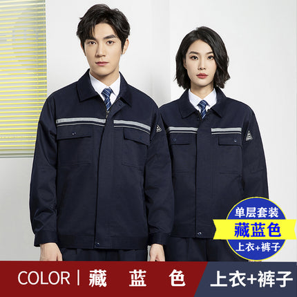 Spring and Autumn Anti-Static Work Clothes Single and Double Layer Gas Station Liquefied Station Gas Station Chemical Men's and Women's Long-Sleeved Work Clothes