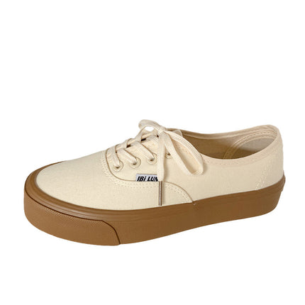 608 classic canvas shoes women's Korean-style ulzzang versatile preppy style flat retro Hong Kong style ins board shoes for students