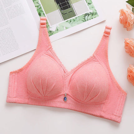 Cross-border plus size Full Cup Adjustable Mother Underwear Push-up Side Tight and Lift Top Top Tumei Back Non-rimped Bra