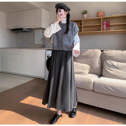 Women's Spring New High-Waisted Loose Lazy Style Casual Skirt, Summer Thin Straight Versatile A-Line Skirt