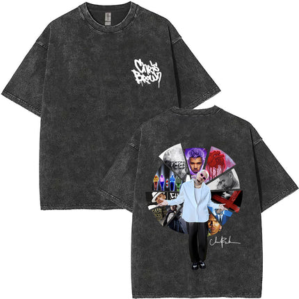 Vintage Washed Chris Brown Pop Music Album Cover Graphic t Shirt