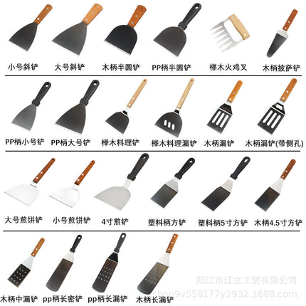 Triangle Stainless Steel Teppanyaki Grilling Shovel Multi-use Steak Hand-held Pancake Shovel Restaurant Teppanyaki Cuisine Gadget
