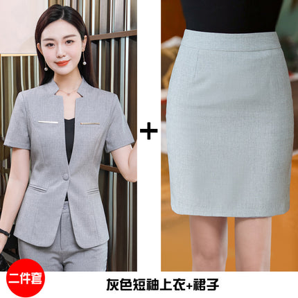 [Jewelry Store Work Clothes] Beautician Summer New Short-Sleeved Suit Front Desk Waiter Professional Women's Suit
