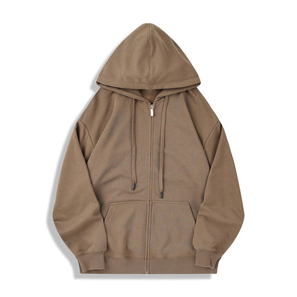 2025 Autumn/Winter 1433 Model 330g Large Version Cvc Terry Simple Solid Color Loose Zipper Hoodie