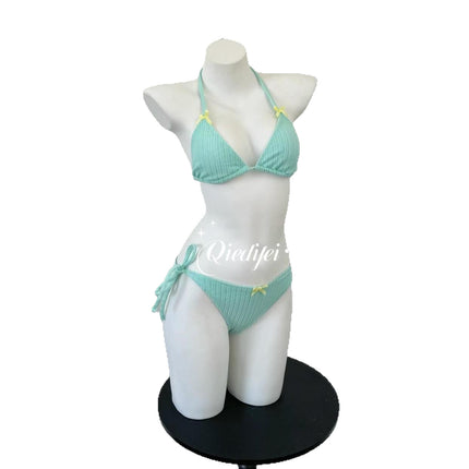 Source Manufacturer Swimsuit, Feminine, White, Small Breasts, Three-Point Strap Bikini, Split Swimsuit, Hot Spring Vacation