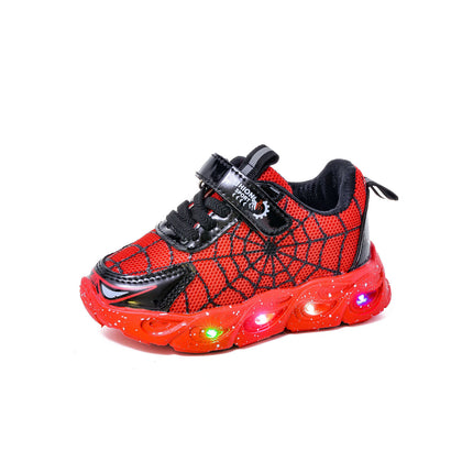 Wholesale children's sneaker with lights 2024 spring and autumn new boys mesh shoes small and medium-sized baby running shoes tide