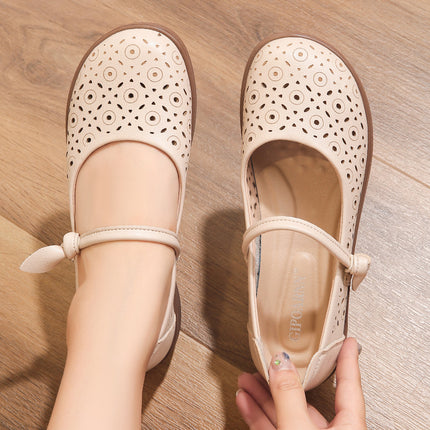 Mom's Shoes for Middle-Aged and Elderly Women, Summer Sandals, New 2026 Model, Non-Slip Soft Sole Women's Leather Shoes, Clogs, Single Shoes