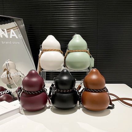 2025 New Wine Gourd Bag Pure Color Niche Design Shoulder Bag Ins Trendy Brand Personalized Fashion Crossbody Bag
