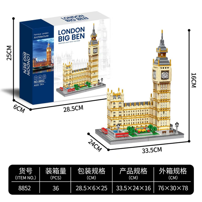 [Cross-border building blocks] Big Ben Louvre Statue of Liberty Model Handmade Educational Toys Puzzle Wholesale