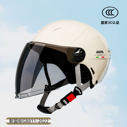 New National Standard 3C Certified Electric Vehicle Helmet Summer Sun Protection Motorcycle Helmet All-Season Universal Half Helmet Lightweight