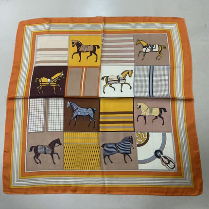 Korean Cashew Silk Scarf Women's Square Scarf Leopard Print Silk Scarf Imitation Silk Scarf Elegant Fashion Four Seasons Cross-Border Printed Scarf