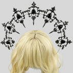 Black pointed inward + black beads