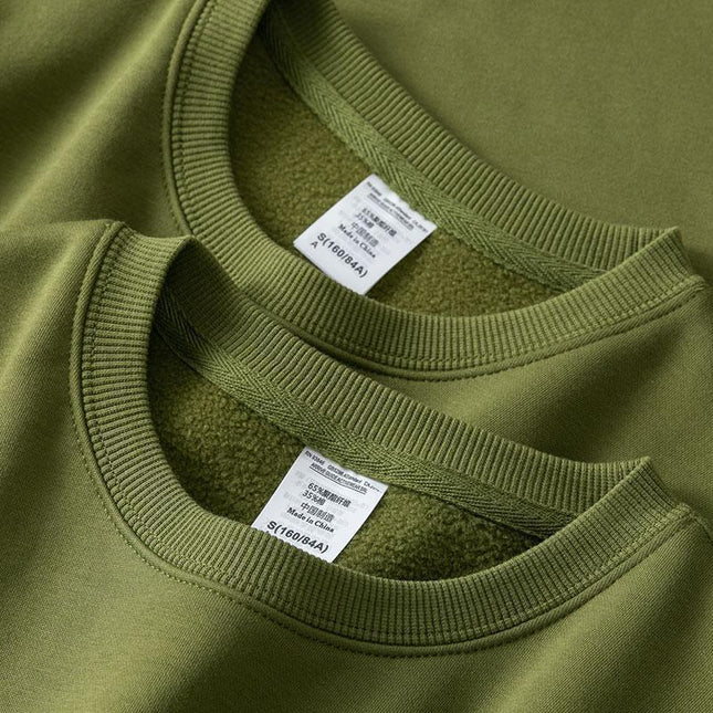 Acura Green 400g Heavy Loose Casual Velvet Jacket Solid Color Simple Thick Quality Turtlenose Wear