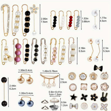 Imitation Pearl Pin suit Pants Waist Tight Artifact Pin Fixed Clothes Waist Change Small Artifact Anti-running Light Accessories