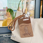 Dachshund leather card holder-c style