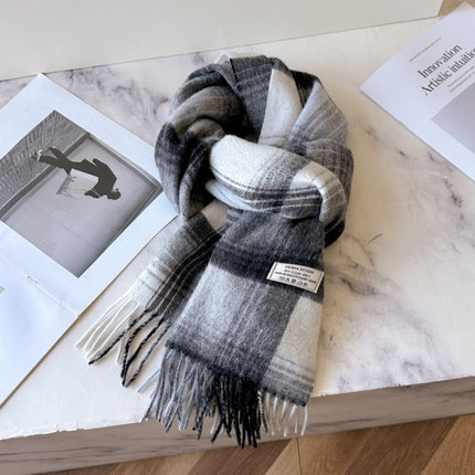 Solid Color Scarf Women's Winter 2024 New Big Brand Korean Style Cashmere Wool Winter Warm Neck Shawl Ins Card
