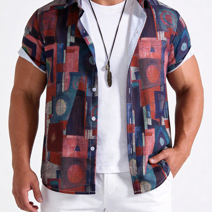 Foreign Trade Spring and Summer New AliExpress Explosions Men's Short-sleeved Printed Shirt Summer Hawaii Beach Men's Shirt