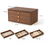 [walnut grain] 3-layer jewelry box / 24*14*10cm