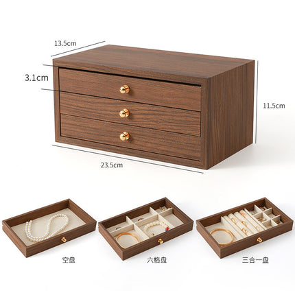 Jewelry Box Storage Box Desktop Anti-Oxidation Earrings Necklace Ring Hairpin Display Stand High-End Hand Jewelry Box