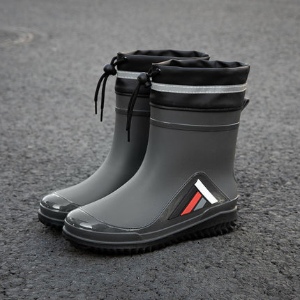 New men's rain boots non-slip thick-soled waterproof boots wear-resistant fashion outer wear car wash work rubber shoes overshoes men's thick