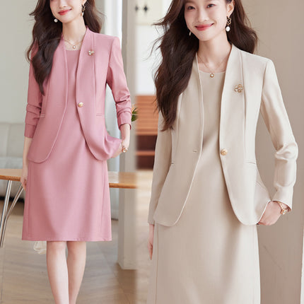 Business Dress Women's Suit 2024 New Autumn Thick Small Suit Elegant Work Clothes Suit Skirt dress