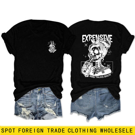 Amazon cross-border foreign trade expensive difficult and summer new fashion trend short sleeve women