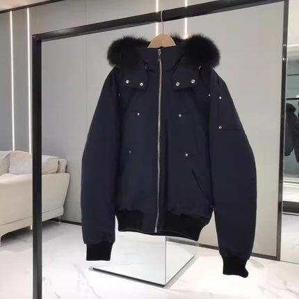 Palm Moose # 02 Scissors down Jacket Men Fox Fur Hooded Bomber down Jacke