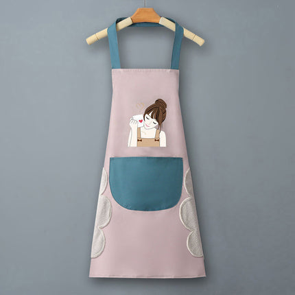 Logo advertising custom apron waterproof and oil-proof pvc kitchen cooking custom waist household a wholesale