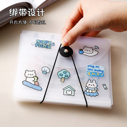 Strap PP material transparent hand account sticker storage book A6 mini Office folder multi-layer business card bill holder