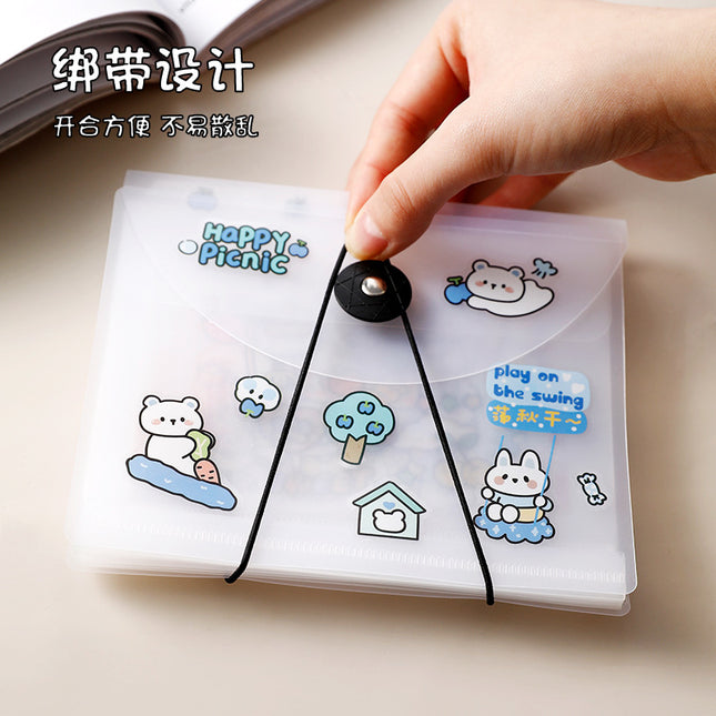 Strap PP material transparent hand account sticker storage book A6 mini Office folder multi-layer business card bill holder