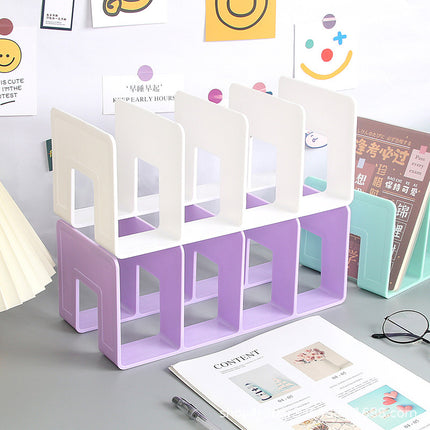 Four-column book stand desktop bookshelf desktop fixed book storage reading shelf book holder desk book stand wholesale