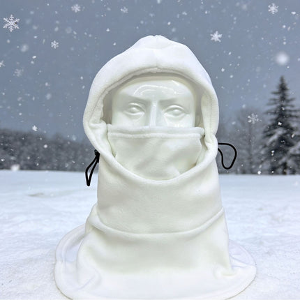 Double-Button Warm Windproof Face Mask Winter Cold-Proof and Frost-Proof Headgear Face Protection Skiing Cycling Neck Warmer Fleece-Lined Thickened for Warmth