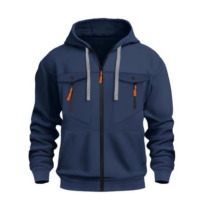 Cross-Border Men's New Autumn and Winter Men's Sweatshirts Amazon Independent Station Casual Trendy Zipper Pullover Sweatshirt Hoodie
