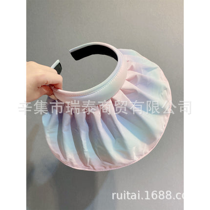 Anti-ultraviolet Sunscreen Hat Women's Summer Hair Band Sunshade Hat Face-covering Sports Black Glue Sun Hat Shell Hat Empty Top