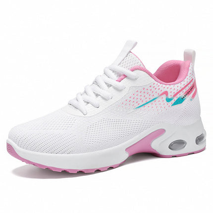 Shoes Women's Mesh Breathable Sports Shoes Cross-Border Dropshipping Large Size Casual Shoes Lace-Up Air Cushion Non-Tiring Feet Running Shoes