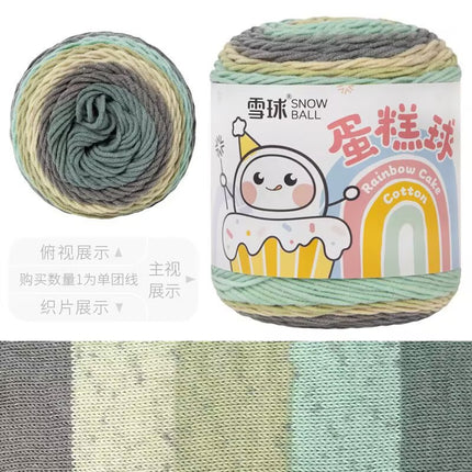 Cake Thread Snowball Wool Ball 5 Strands Milk Cotton Thread Rainbow Color Section Dyed Wool Scarf DIY Knitting Wool Ball