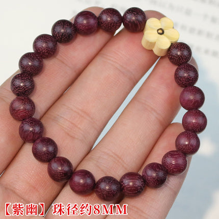 Multi-treasure beads bracelet luminous bamboo bead bracelet women's literary and artistic small fresh jewelry ebony sandalwood green sandalwood rosewood